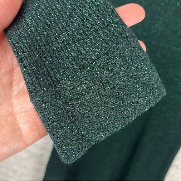 RUFF HEWN Emerald Green Very Stretchy Turtleneck Metalic Threads Medium - Picture 11 of 14